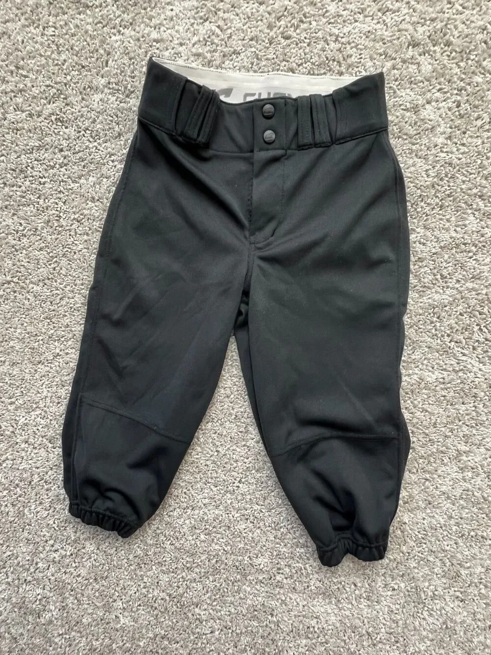 CHAMPRO Youth M Open Bottom Relaxed Fit Baseball Pants BLACK 30/30